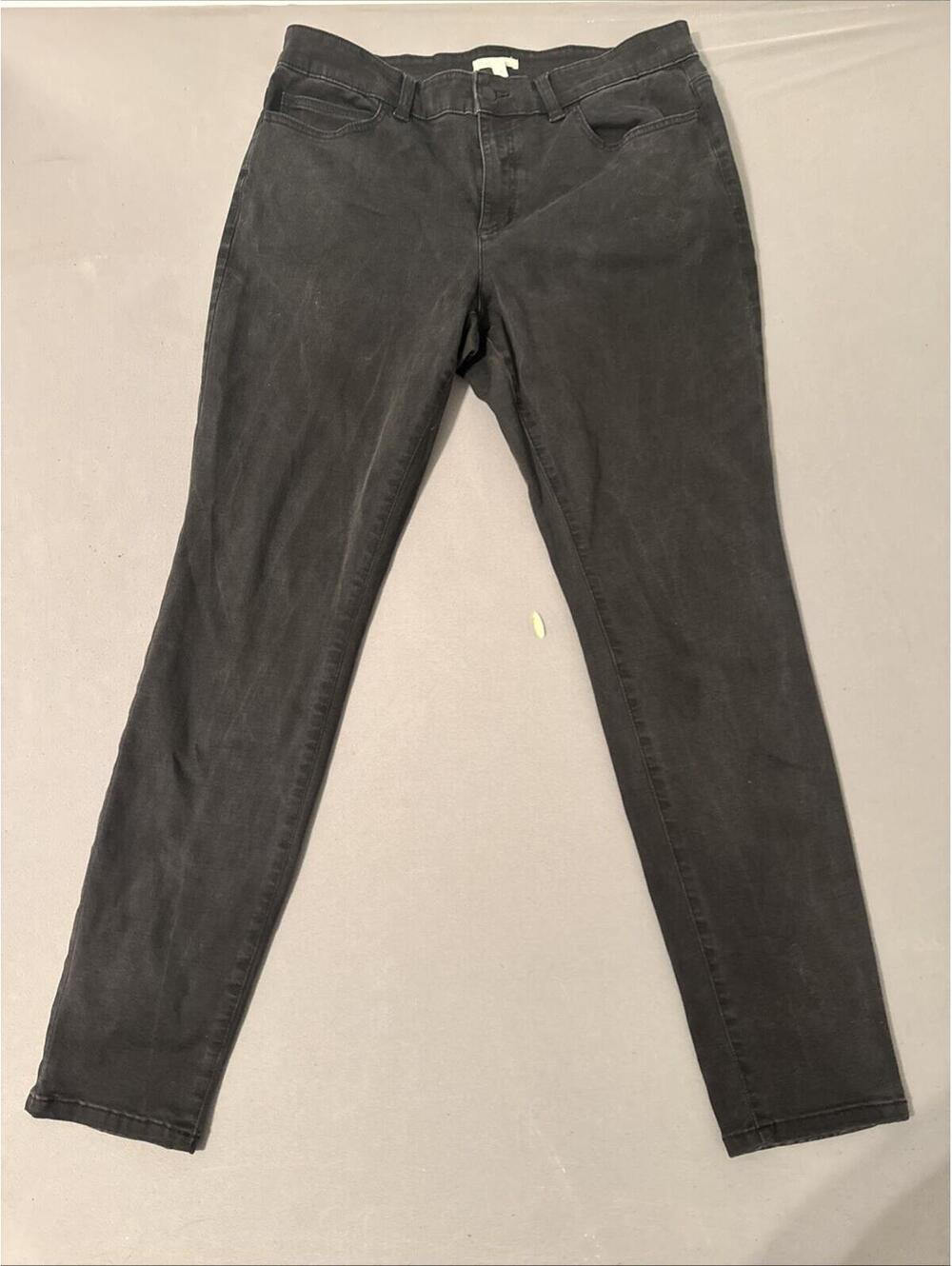 Eileen Fisher Dark Denim Black Jeans Women’s Size 14 Tapered Leg Ankle